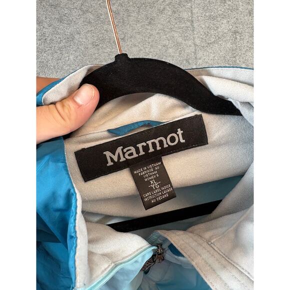 Marmot Windbreaker Jacket Mens XL Blue Lined Full Zip Hiking Outdoor Sportswear - Picture 7 of 8